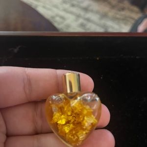 Gold Flake glass heart charm